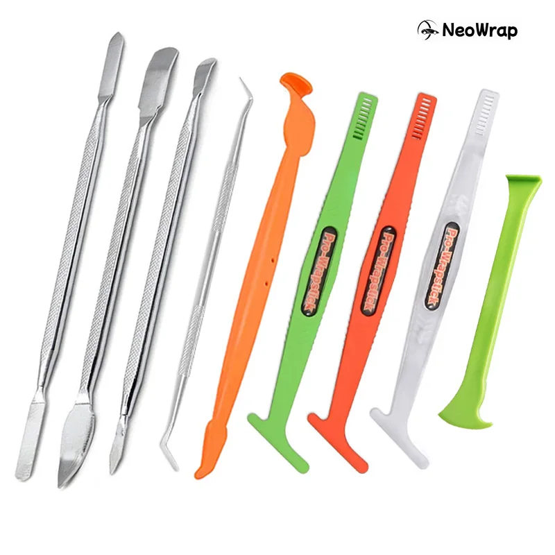 NeoWrap Car Vinyl Wrap Tool Curves Slot Carbon Film Wrap Micro Stick Squeegee Edge Detailing Scraper for Window Tinting Pry Tool