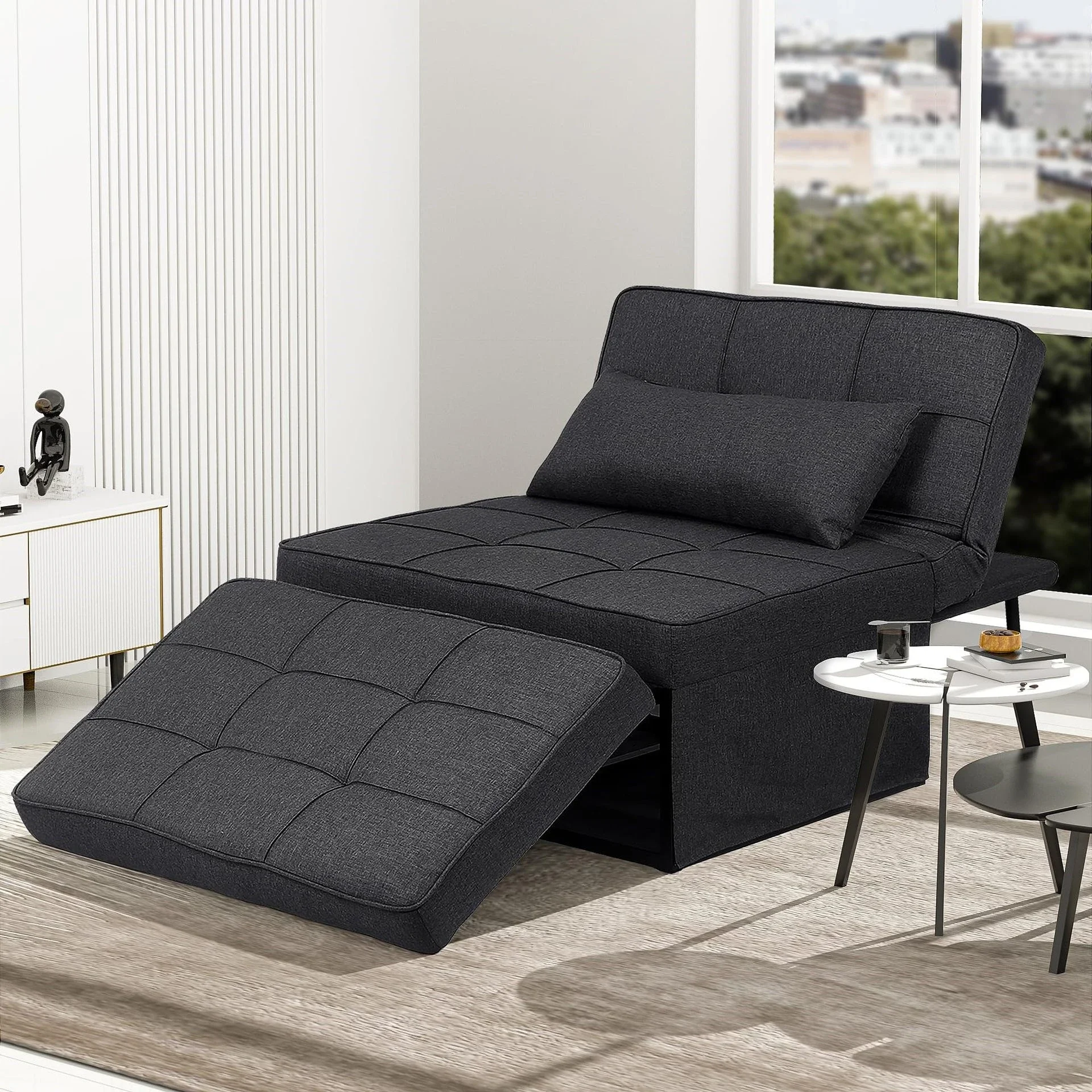 Lazy sofa multi-functional single one lunch break simple fabric folding sofa bed