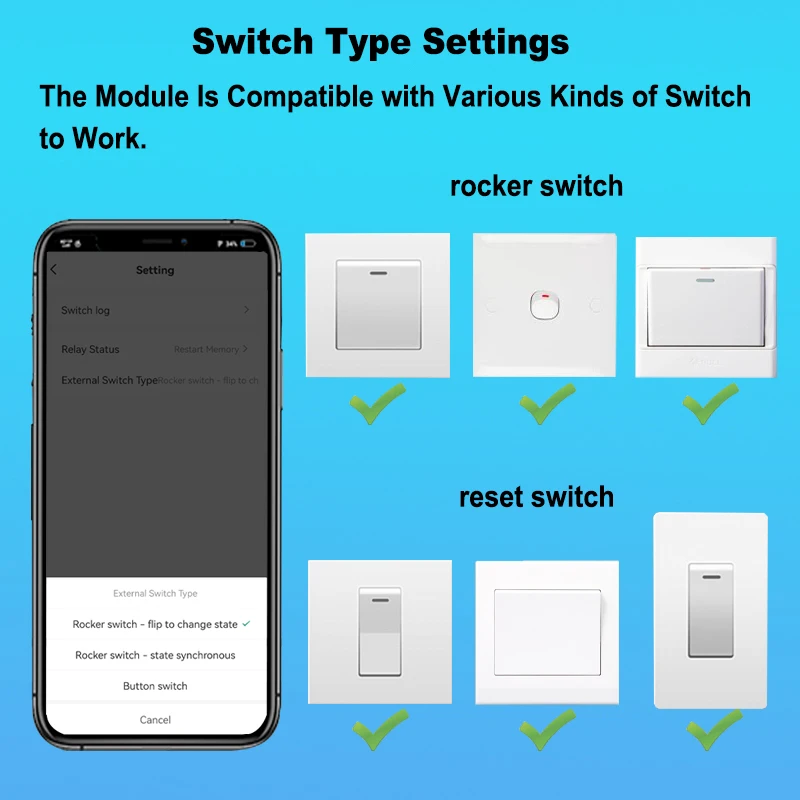 ドライコンタクト WiFi スイッチリレー 5A Tuya スマートライフアプリリモコンタイミング DC 12/24V AC 100-240V Google ホーム Alexa をサポート