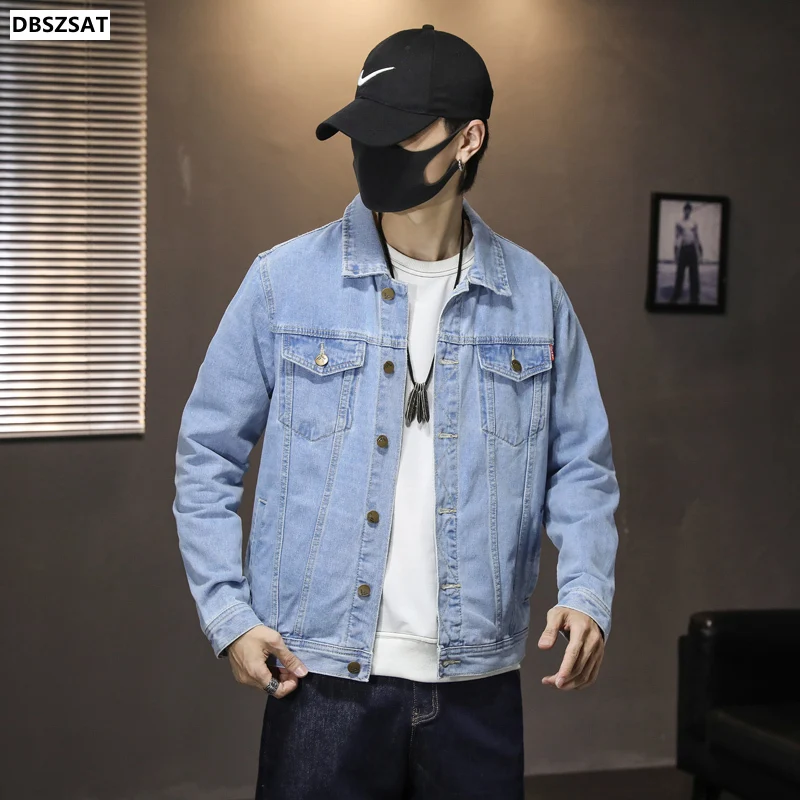 

Hot 2023 Fashion Mens Denim Jackets Slim Fit Mens Jeans Jacket Cotton Outwear Coat Long Sleeve Hole Male Clothing Size M-4XL