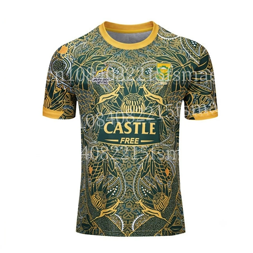 2026 Rugby's Größte Rivalität Südafrika Springboks O-Ausschnitt Kurzarm T-Shirt mit Grafikdruck Sportbekleidung Lässige Sommer-T-Shirts – Detail 7