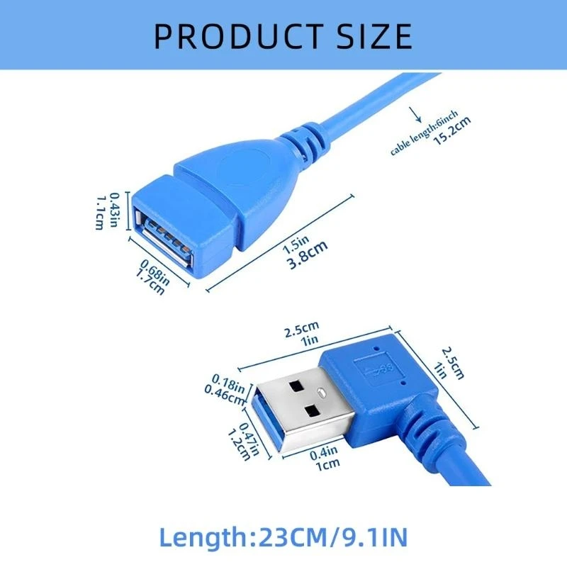 D0ua USB extensão do ângulo esquerdo da esquerda 90 graus um homem para fêmea para laptop USB Mouse Disk Disk