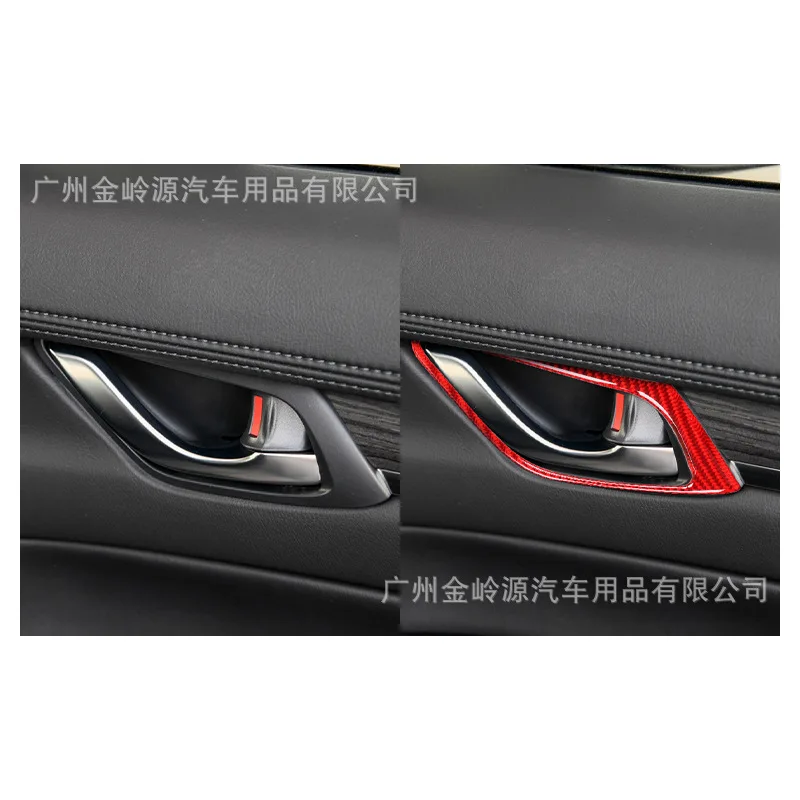 

Подходит для Mazda CX-5, красная внутренняя дверь из углеродного волокна, наклейка на ручную раму, аксессуары для модификации салона автомобиля
