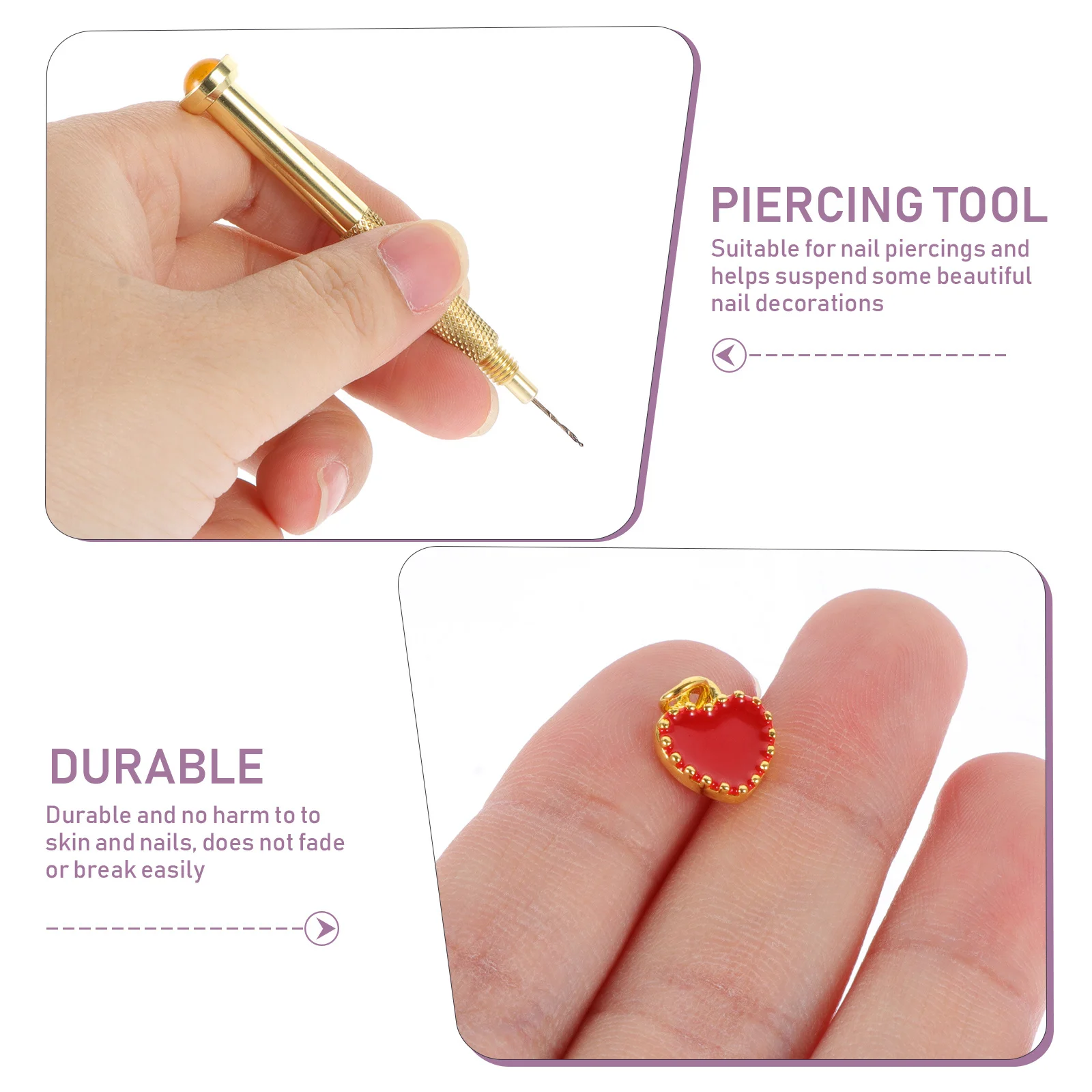 

1Set Lovely Nail DIY Decor Set Compact Manicure Ornaments Exquisite Metal Fingernail Accessories Unique Gift Party