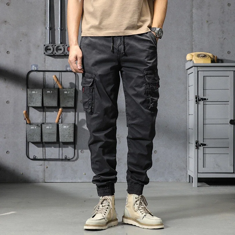 Joggers Cargo Pants Mens Casual Hip Hop Multi-Pocket Male Trousers Sweatpants Streetwear Techwear Tactical Khaki Pants