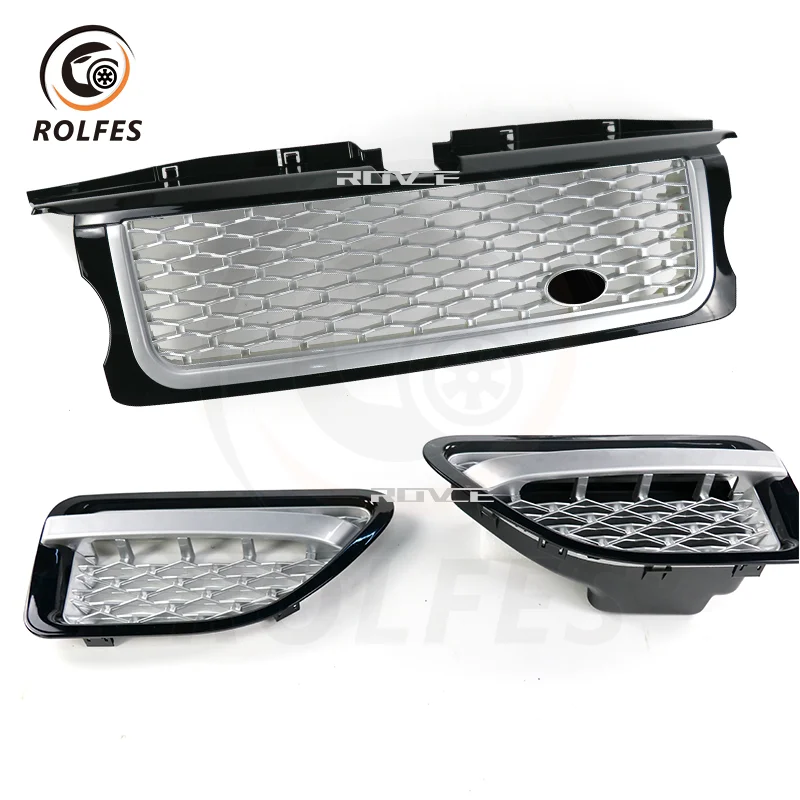 

ROLFES Front Bumper Grille Air Vent Fender For Range Rover Sport 2005-2009 L320 Racing Grills Intake Hood Cover Mesh Grid