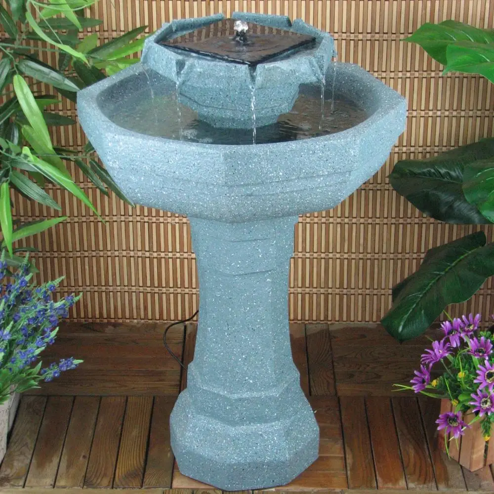 

High quality wholesale cheap polyresin outdoor solar water fountain for garden