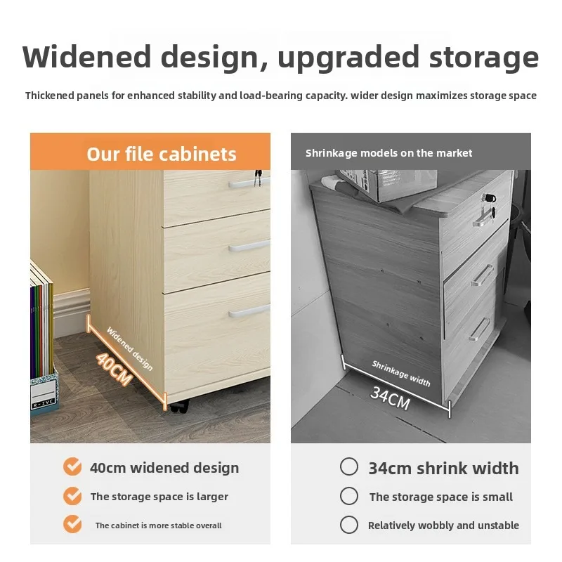 Office filing cabinets, wooden lockers with locks