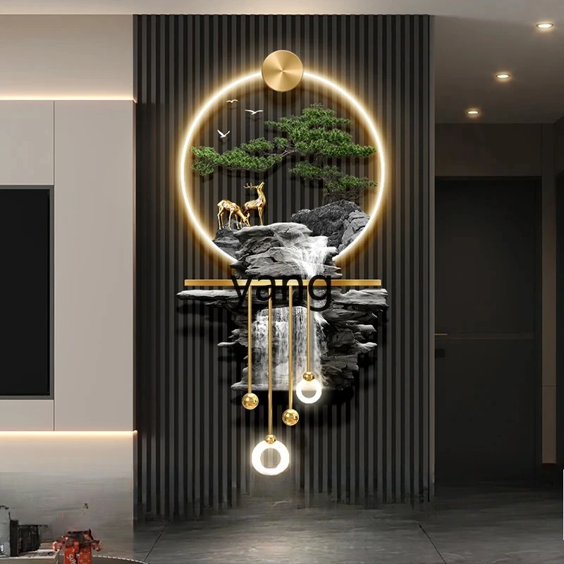 LH1  flowing water makes money, living room grille decoration pendant, light luxury welcome pine entrance hanging painting