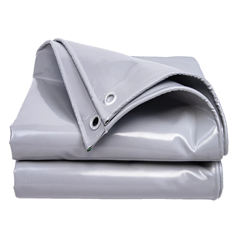 Gray Heavy-Duty Canvas Thicken PVC Tarpaulin Outdoor Camping Tent Canopy Pergola Sun Shelter Car Shed Awning Truck Tarp Cover