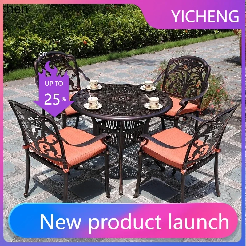 

LYY cast aluminum table and chair combination villa terrace balcony garden simple furniture set