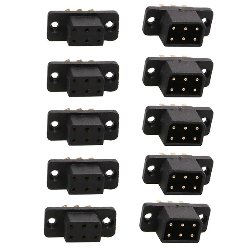 5Pairs MX6 MX10 Pins VTOL Servo Connectors Fast Connect Male Female Plugs Model Accessories Rudder Adapter for RC Turbojet Drone