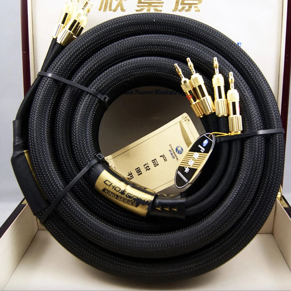 Imagem -03 - Choseal 6n Occ Audiophile Alto-falante de Alta Fidelidade Cabo 24k Banhado a Ouro Banana Plug Alto Nível 25 mm x 2.5m La5101