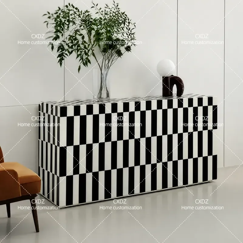 Italian Paint Finish Dining Side Cabinet Color Matching Entrance Partition Sofa Side Table Bedroom Locker Bedside Storage