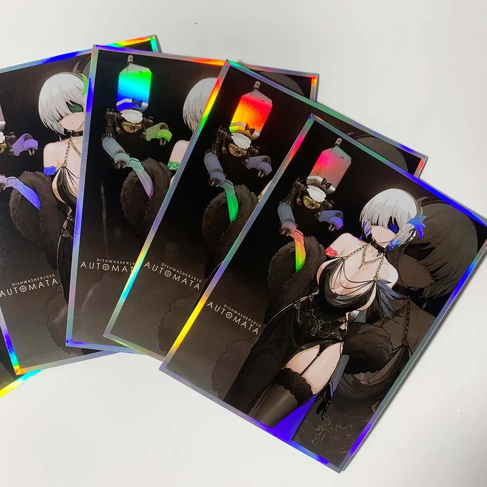 

67X92mm Anime Black Dress Neil Holographic Card Sleeves Card Protector Used for MGT/WS Standard Size Trading Cards 60PCS