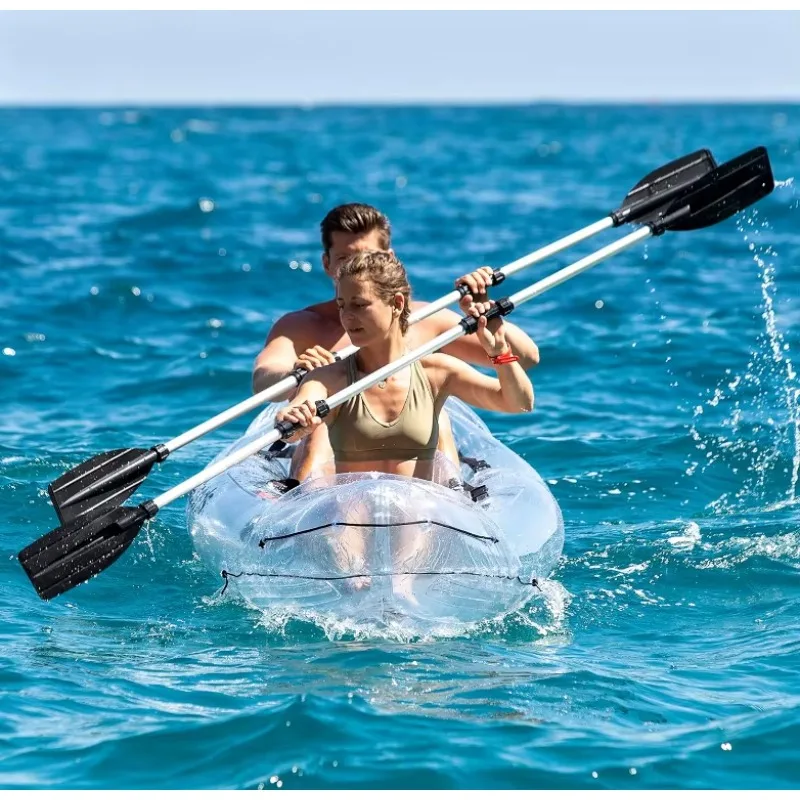 

2-Person Transparent Inflatable Kayak, Wholesale Crystal Fishing Boat with Paddles 2025