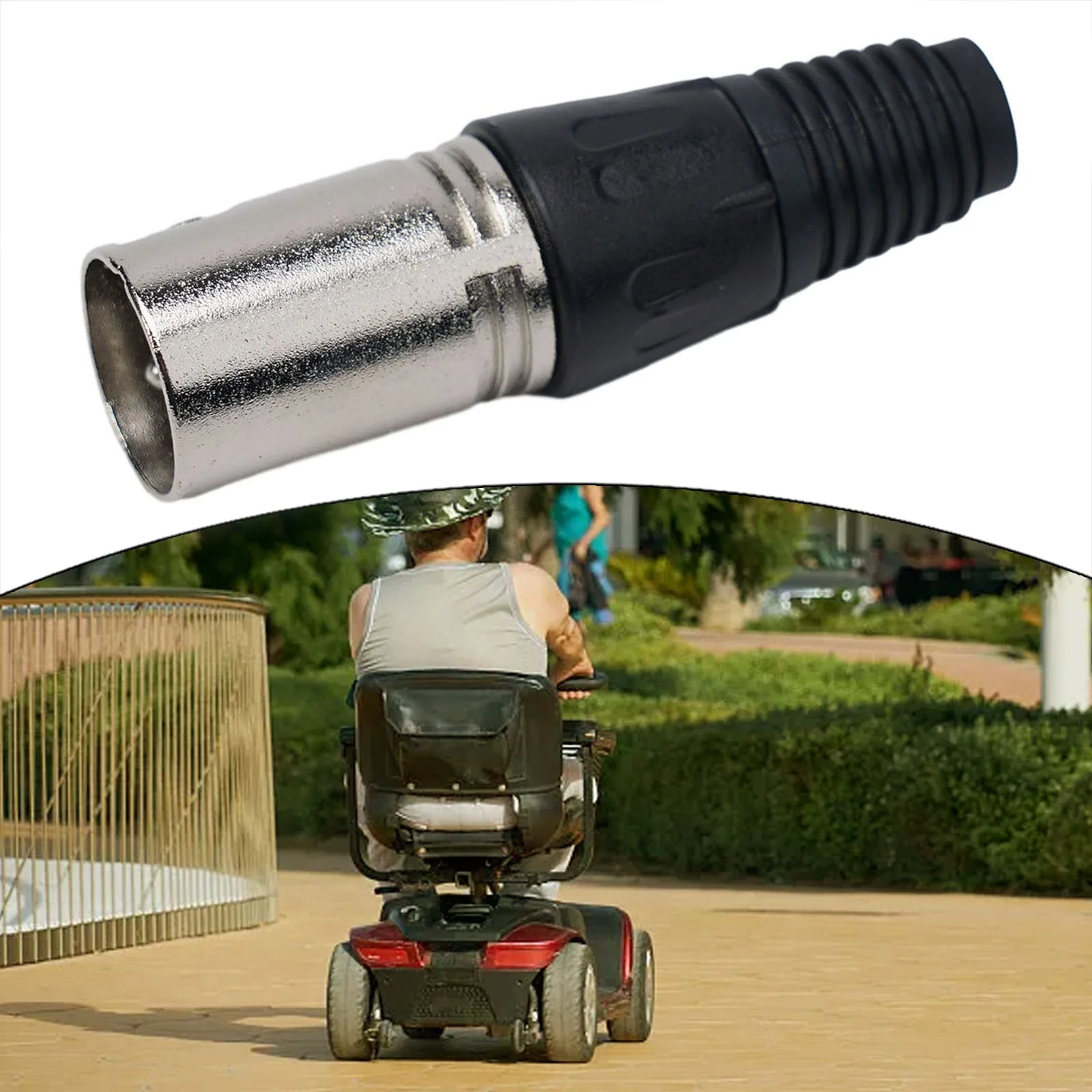 

Scooter Ewheelchair Battery Charger Port 3Pin Inline Connector 1 Hole Positive Electrode Plastic + Metal Material