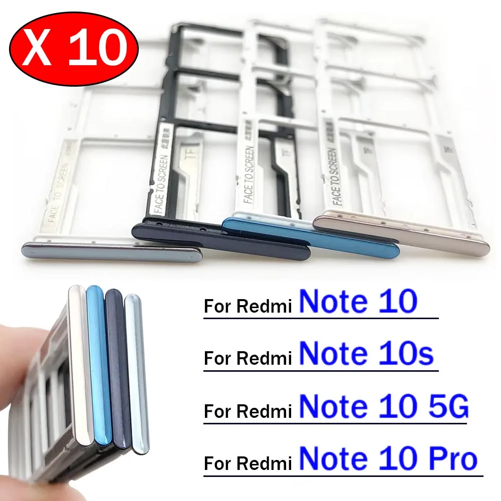 

10 шт./лот, держатель для карт Micro Nano SIM, слот для лотка, держатель адаптера, разъем для Xiaomi Redmi Note 10 10s Pro 5G