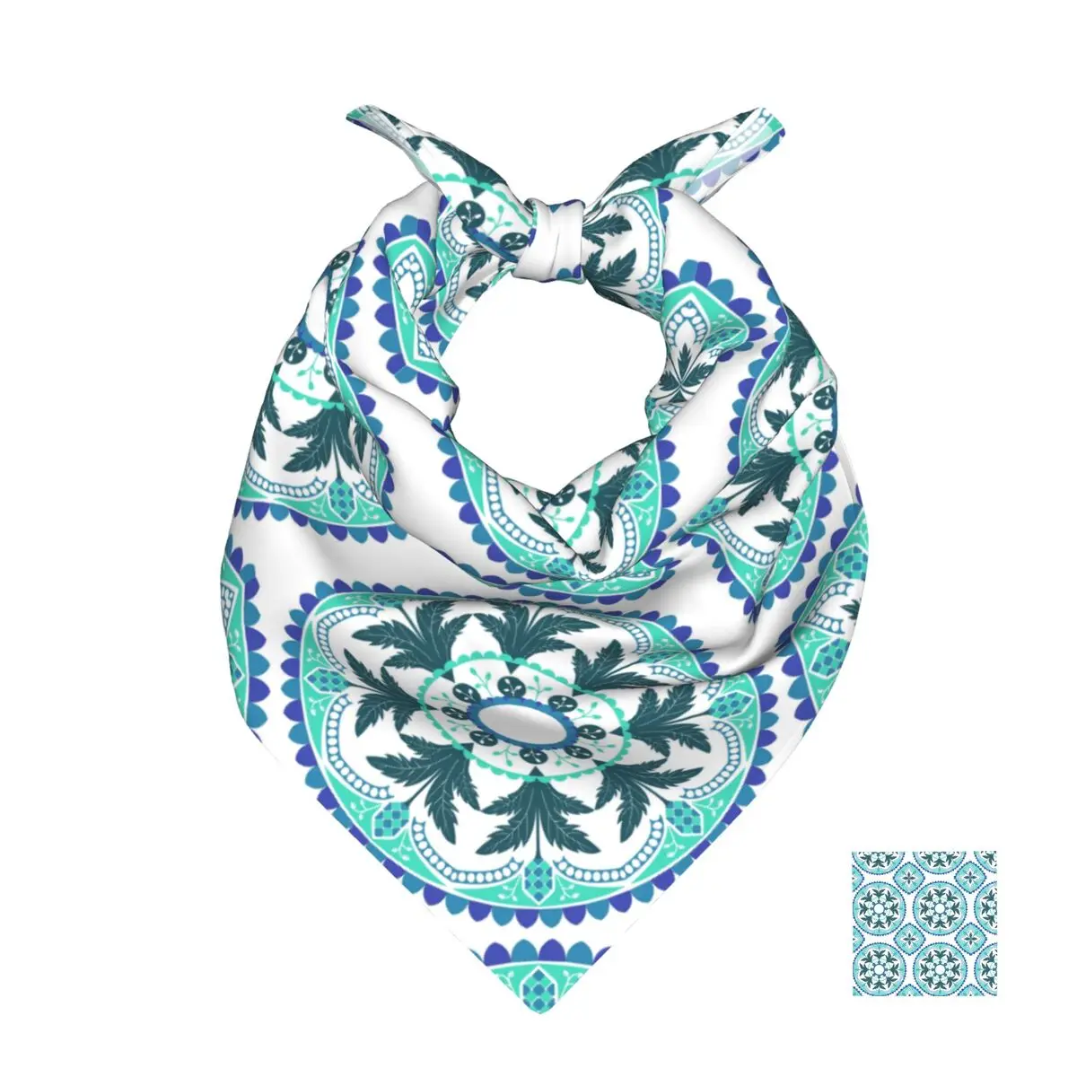 

Colourful Flowers Square Scarf Soft Breathable Daily Kerchief