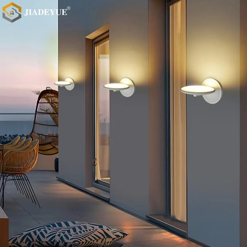 Modern minimalist LED waterproof wall lamp with rotatable wall lamp, bedside lamp, living room, hallway, courtyard lamp