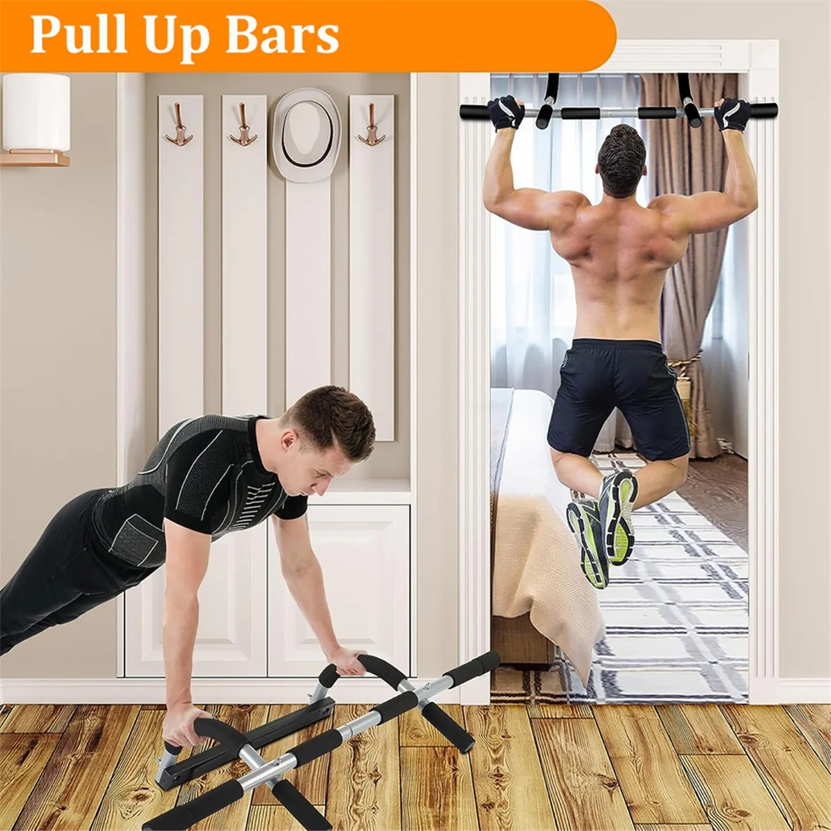 

YOE-xWall Mounted Pull Up Bar - Chin Up Bar for Doorway, Multi-Gym Home Fitness Equipment with Enhanced Door Frame