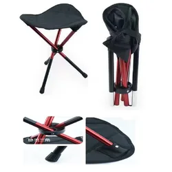 Stainless Steel Telescopic Stool - Portable Folding Chair for Camping, Fishing, Hiking, Lightweight Adjustable Outdoor Stool