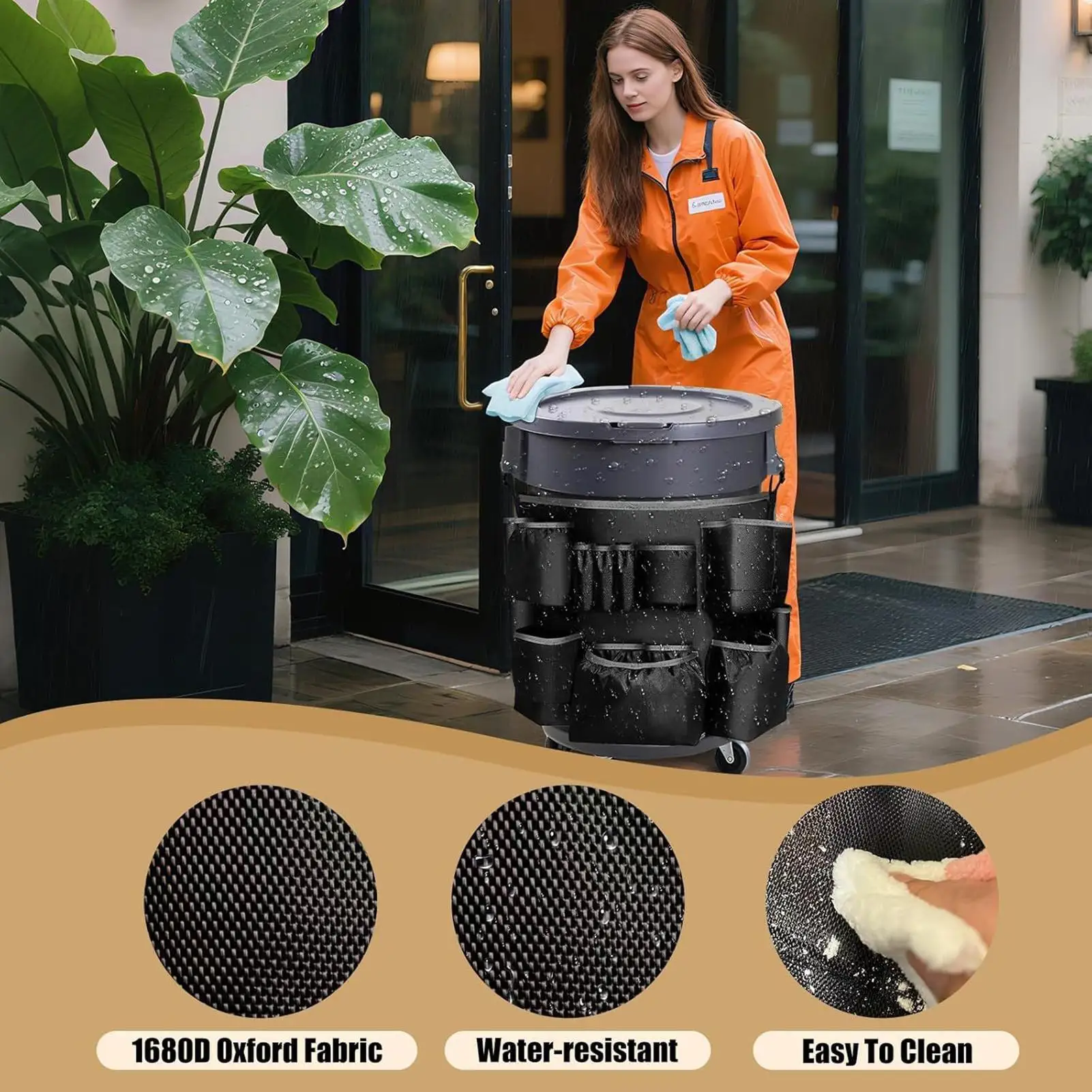 

Сумка-органайзер для инструментов для чистки, сверхмощный органайзер для инструментов для уборки, мусорное ведро, сумка для чистки для дома, гаража, школы