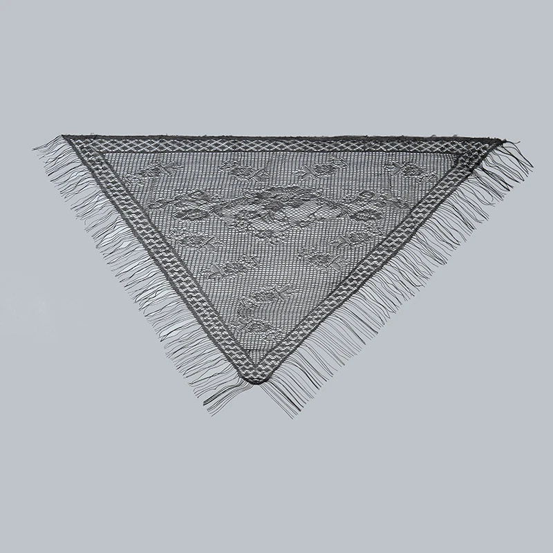 Écharpe triangulaire à glands creux pour femmes, châle de simplicité, document solide, protection solaire, tempérament, rond, corps, loisirs, mode