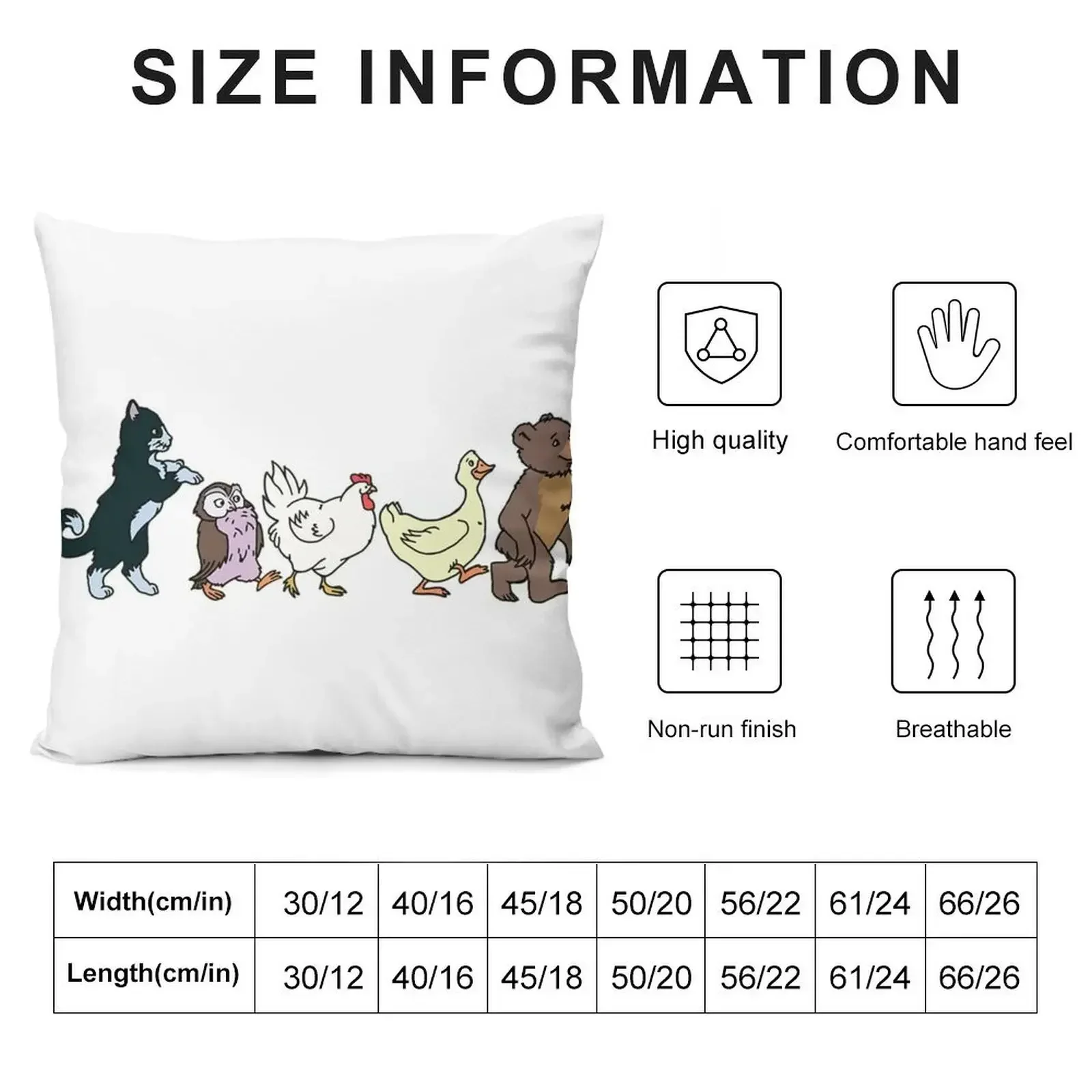 Little Bear and Friends Art Throw Pillow pillow cover luxury Decorative Cushions For Living Room Luxury Sofa Cushions pillow