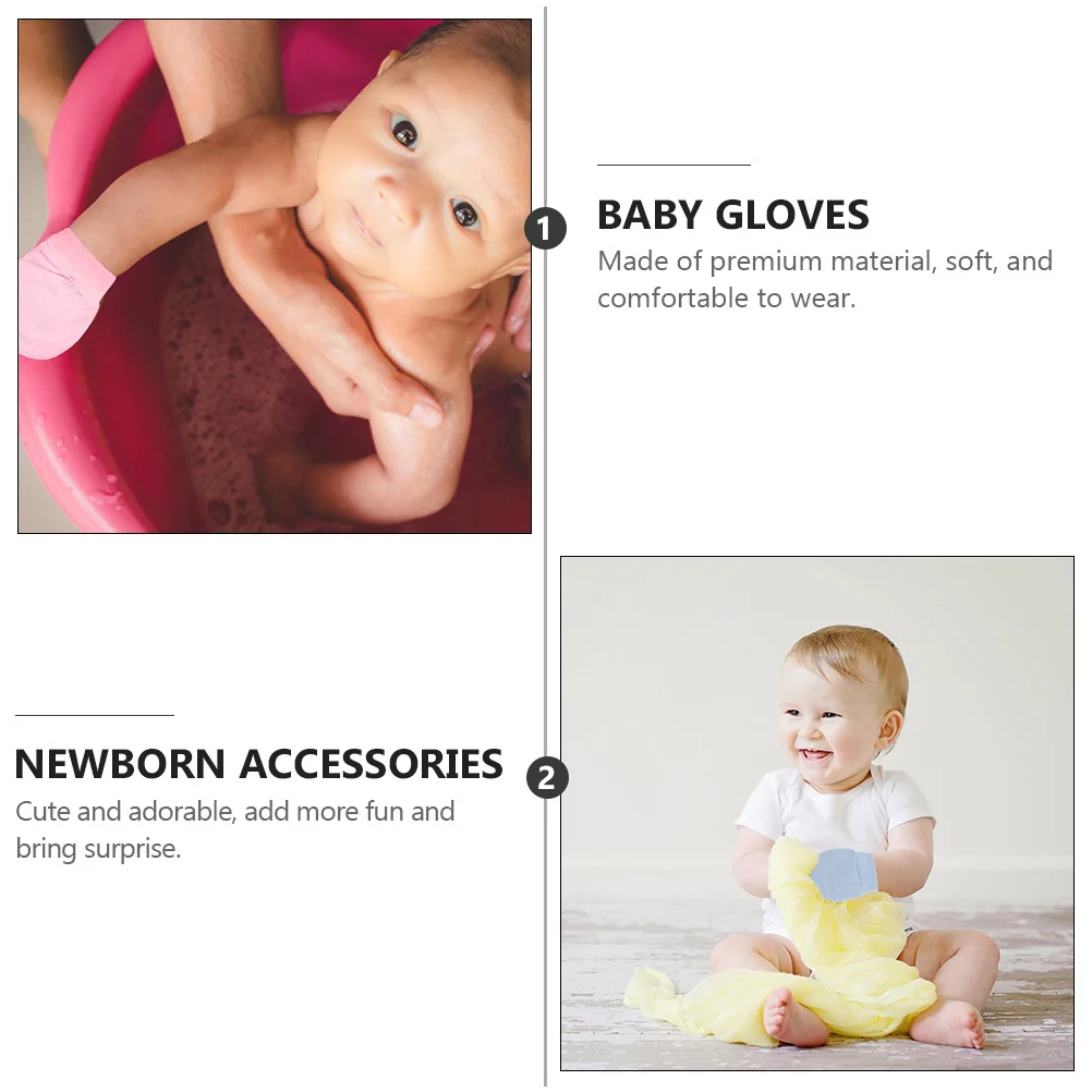 1 مجموعة الرضع طفل قبعة تدفئة وقفازات مجموعة الوليد قبعة قطنية المضادة للخدش القفازات طفل الشتاء قبعة الطفل الملحقات #2