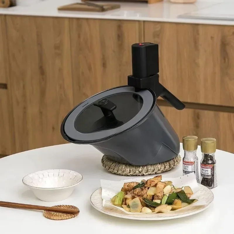 Portable cooking with an automatic flip wok