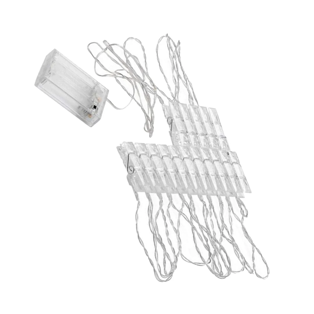 

20 Led String Lights Photo Clips Wall Decor Lamp For Room Wedding Party Decoration Plastic Hanging Light String For Wall Shelves
