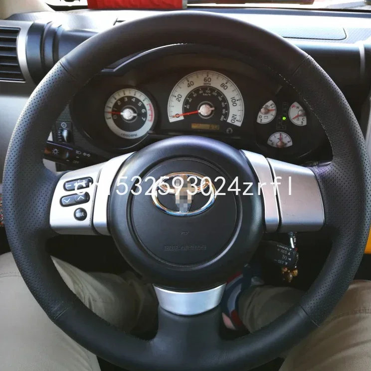 

Black Leather Auto Custom Fit Steering Wheel Covers For Toyota FJ Cruiser Camry RAV4 Accessories