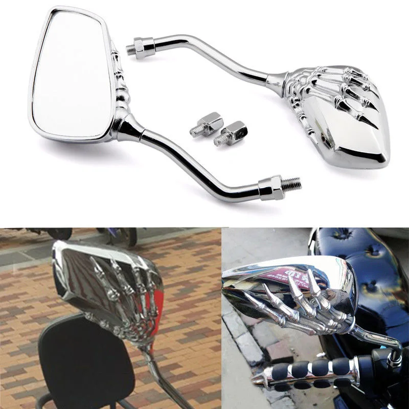 

Motorcycle Skull Hand Rearveiw Mirrors Black/Chrome For Suzuki Boulevard M109R M50 M90 M95 C109R C50 C90 Marauder VZ 800 1600