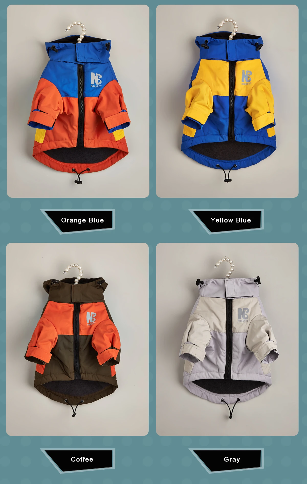 Wasserdichte Kleidung für große Hunde, Winter, warm, Haustier-Regenmantel für mittelgroße und große Hunde, modische coole Hundejacke, französische Bulldogge, Chihuahua-Outfit – Detail 4