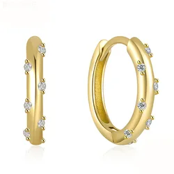 Wholesale New Fashion Geometric Hoop Earrings Gold Color Tiny Cartilage Piercing Small Huggie Earring Jewelry Accessories