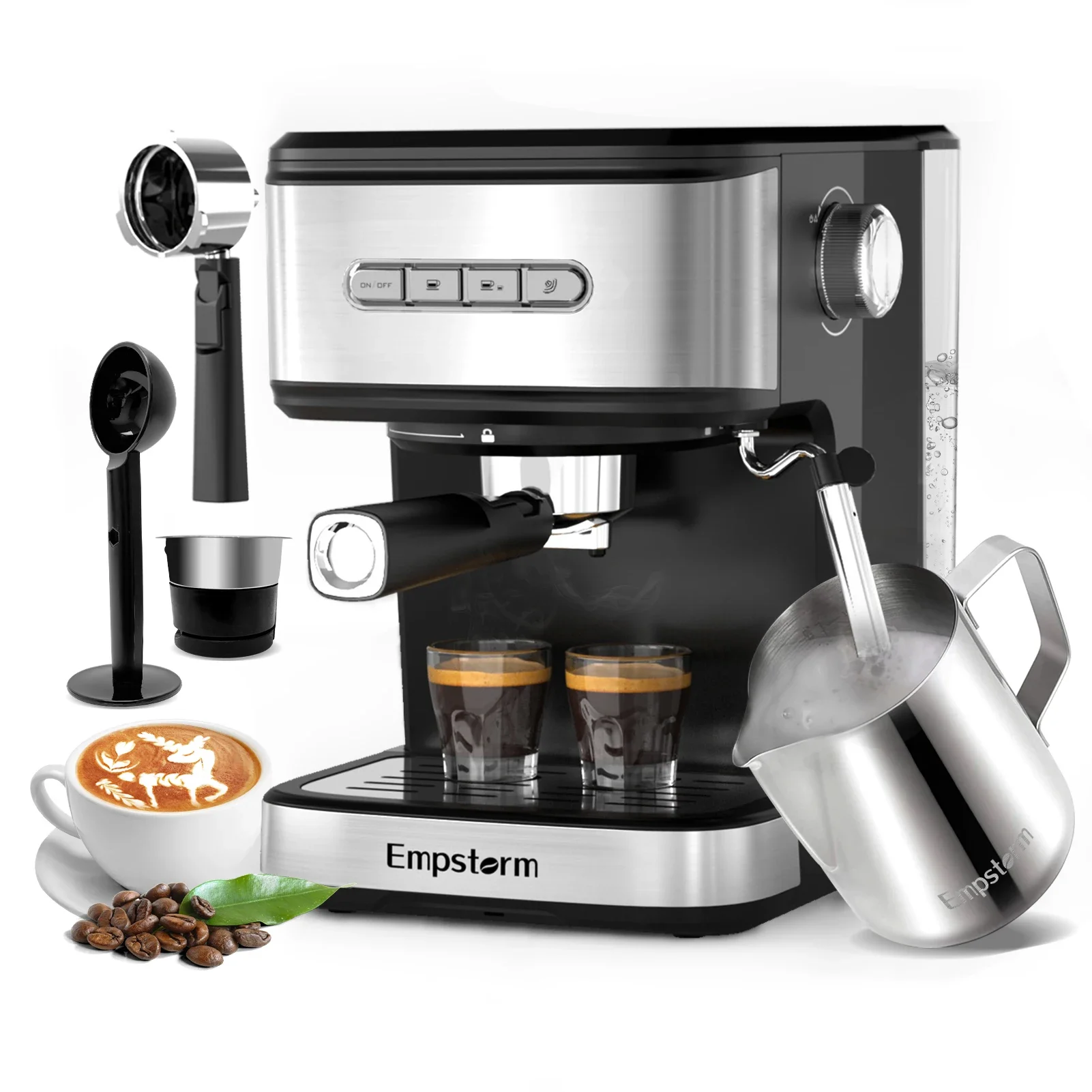 

Empstorm portable manual cappuccino maker electric 20bar semi automatic espresso coffee machine for retail and wholesale