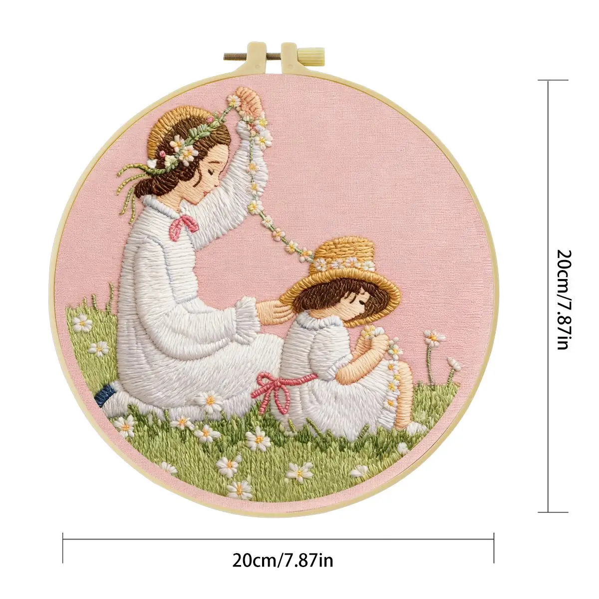 1 Stück 20X20CM/15X15CM 7,87/6,3 Zoll Mutter und Tochter Stickerei Starter-Kit DIY-Kit DIY-Stickerei-Set Handarbeiten – Detail 4