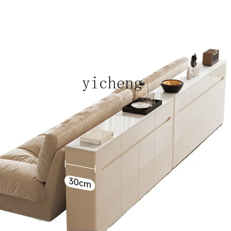 ultra-thin dining side cabinet modern simple living room sofa back cabinet cream wind bucket cabinet