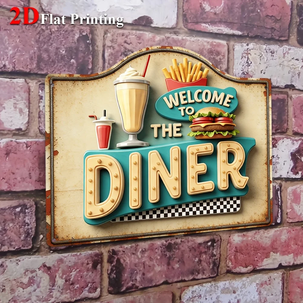 2D Flat, Signs Metal Sheet Painting 