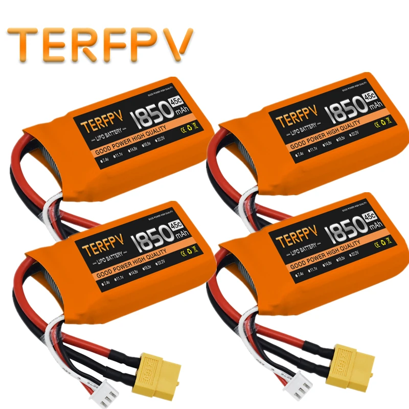 Drone Rc Truck - 2/4PCS TERFPV 1850mAh 7.4V 45C 2S