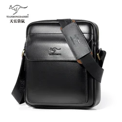 Bolsa de ombro de couro PU para homens, bolsas transversais masculinas, maleta mensageiro, aba para iPad, casual