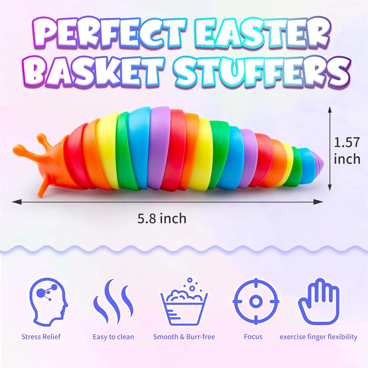 1PC Fidget Slug jouet sensoriel chenille Fidget jouet pour enfants adultes autisme jouets sensoriels Fidgets bas Stuffers cadeau d'anniversaire