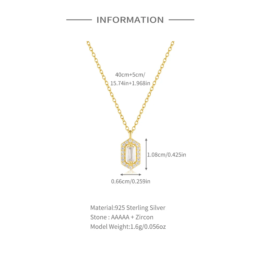 AIDE 925 Sterling Silver Luxury Zircon Nekclace For Women Golden Color CZ Clavicle Chain Chokers Chain Necks Gift Fine Jewelry