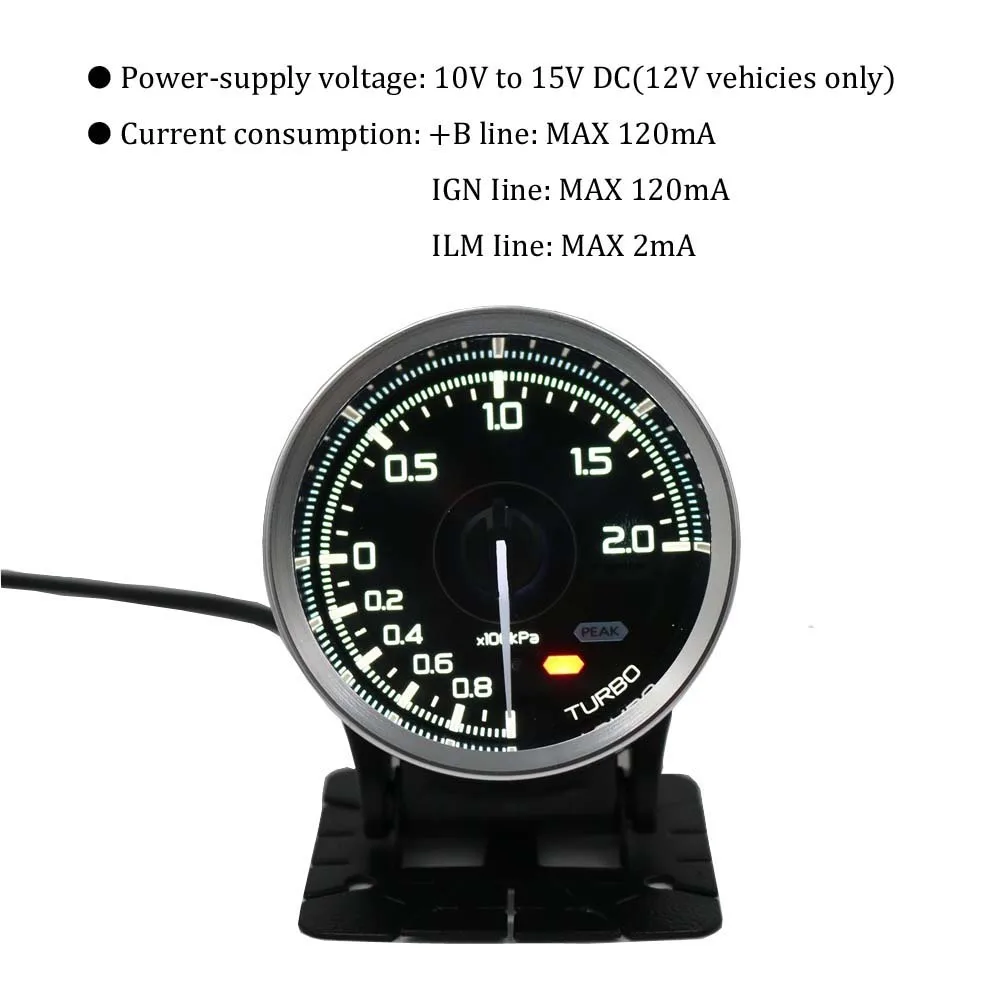 Advance A1 60mm 7 Colors  Water Temperature Oil Temperature Gauges Turbo Boost Gauge Ext Temp Gauge Oil Pressure Gauge