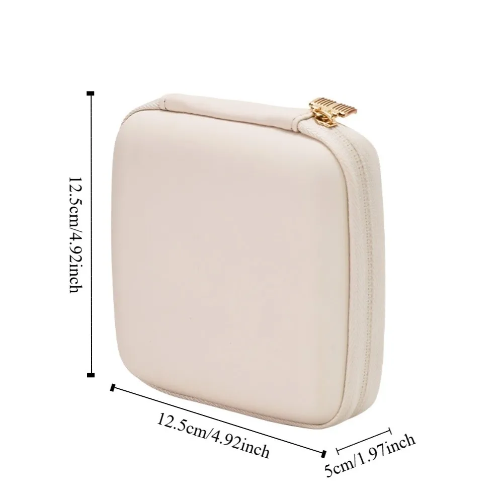 Leather Trinkets Storage Organizer Dustproof Large Capacity Portable Jewelry Organizer Solid Color Simple Jewelry Storage Case
