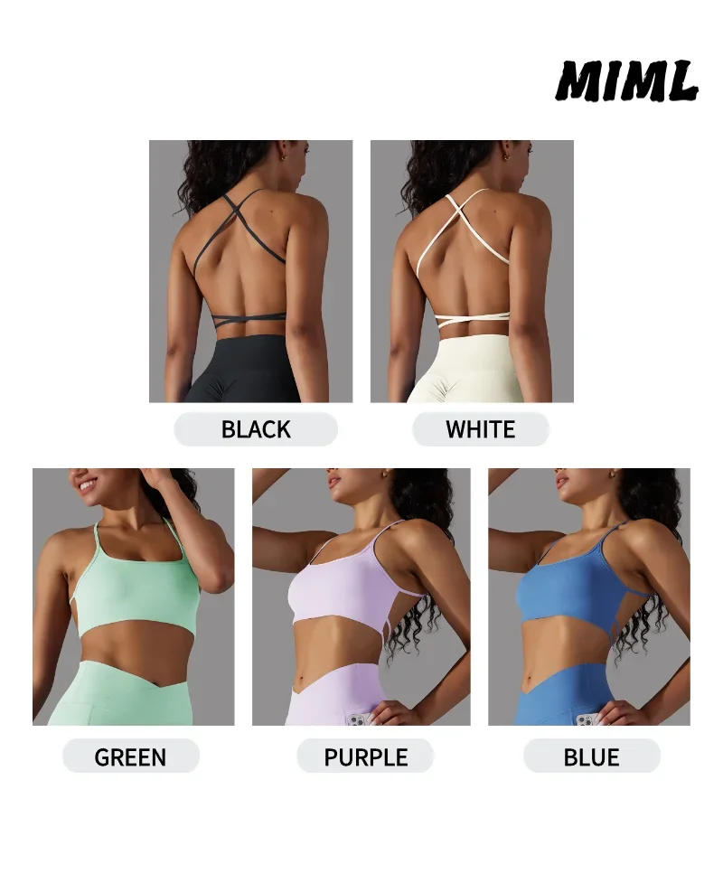 New MIML Women's Fitness Yoga Fitness Running Bra Women's New Underwear, Gym Outdoor Bicycle Yoga Bra Sports Top Clothes