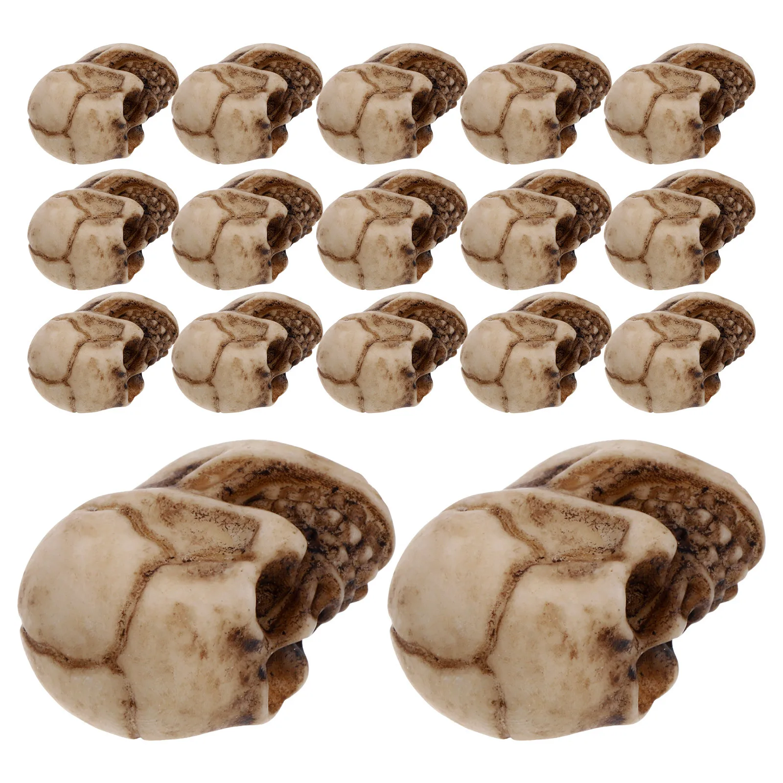 

20 Pcs Mini Skull Figurine Halloween Skulls Ornaments Artificial Decor Skeletons