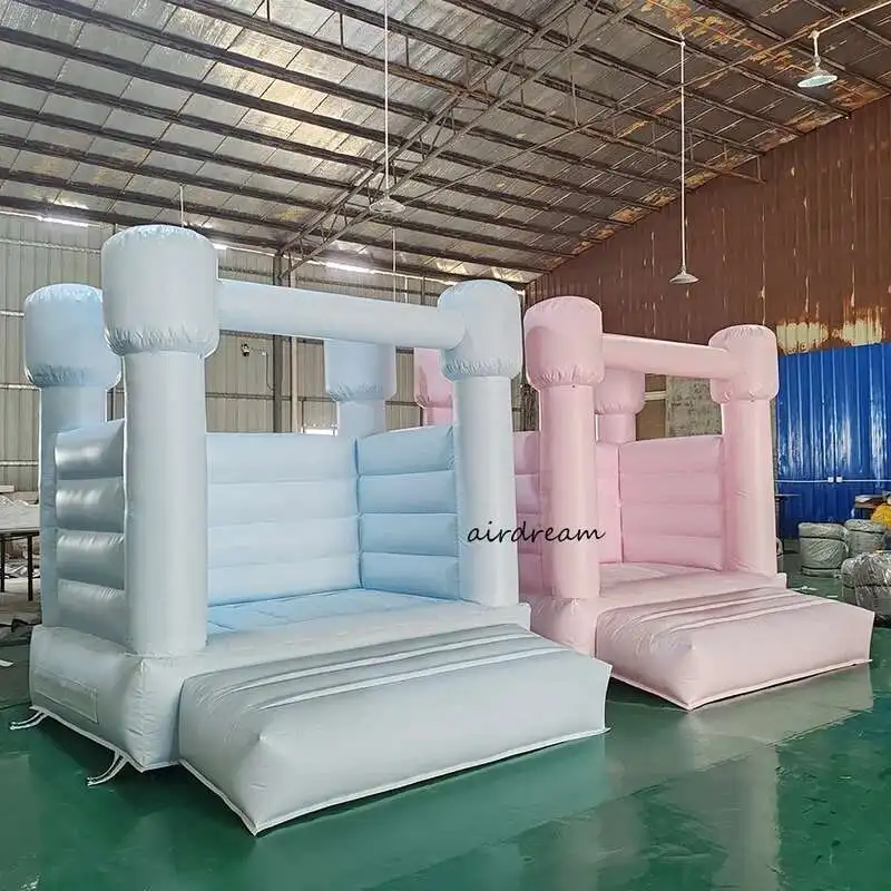 8X8ft Kids Indoor Outdoor White Bouncy Castle Toddler Bounce House With Blower Children's Birthday Party Gifts