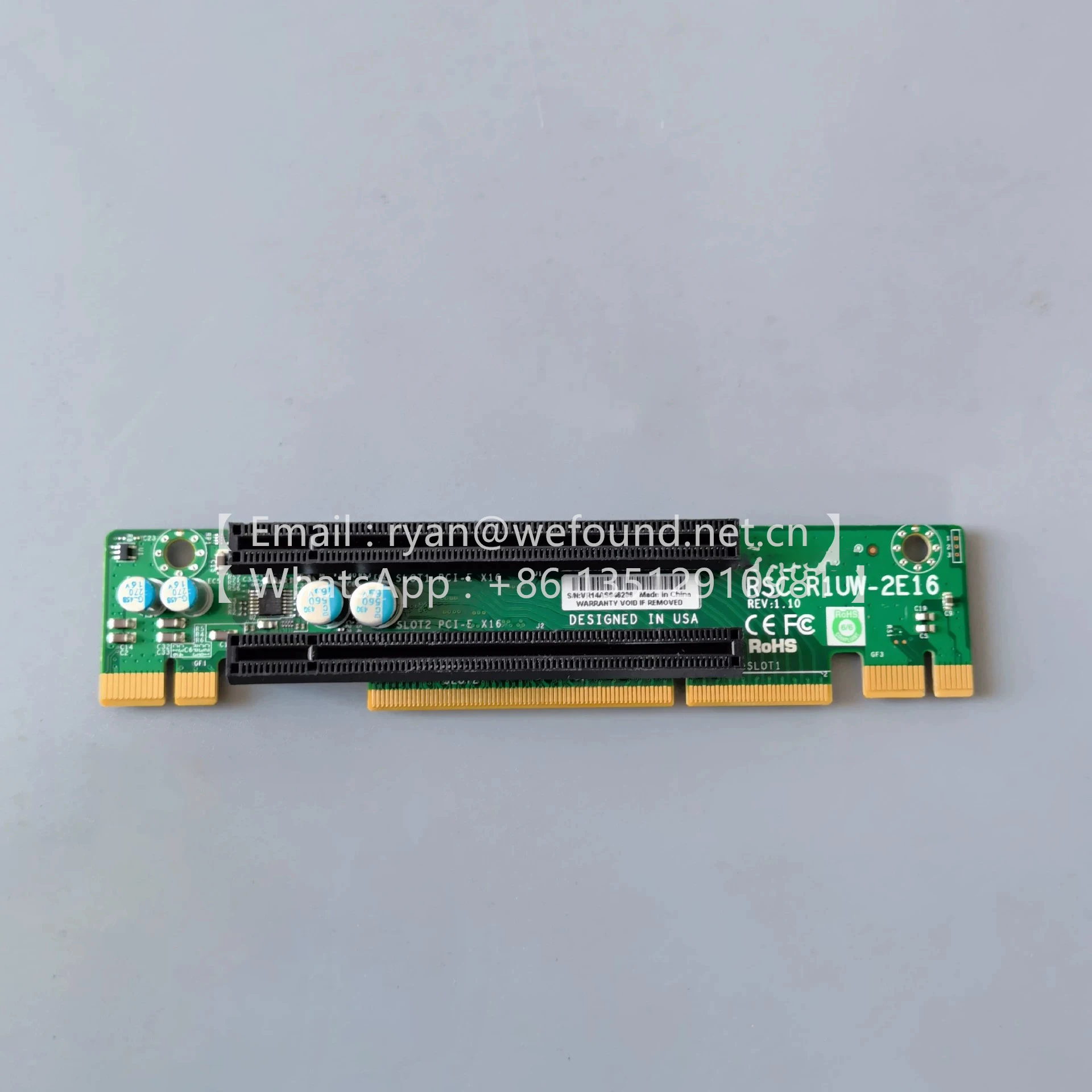 

RSC-R1UW-2E16 Карта Riser 1U LHS WIO с двумя слотами PCI-E x16